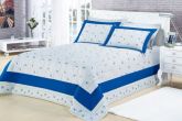 Kit Romance Casal Queen 05 peças - Cor cinza/azul