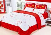 Kit Milano Casal Queen 05 peças - Cor vermelho